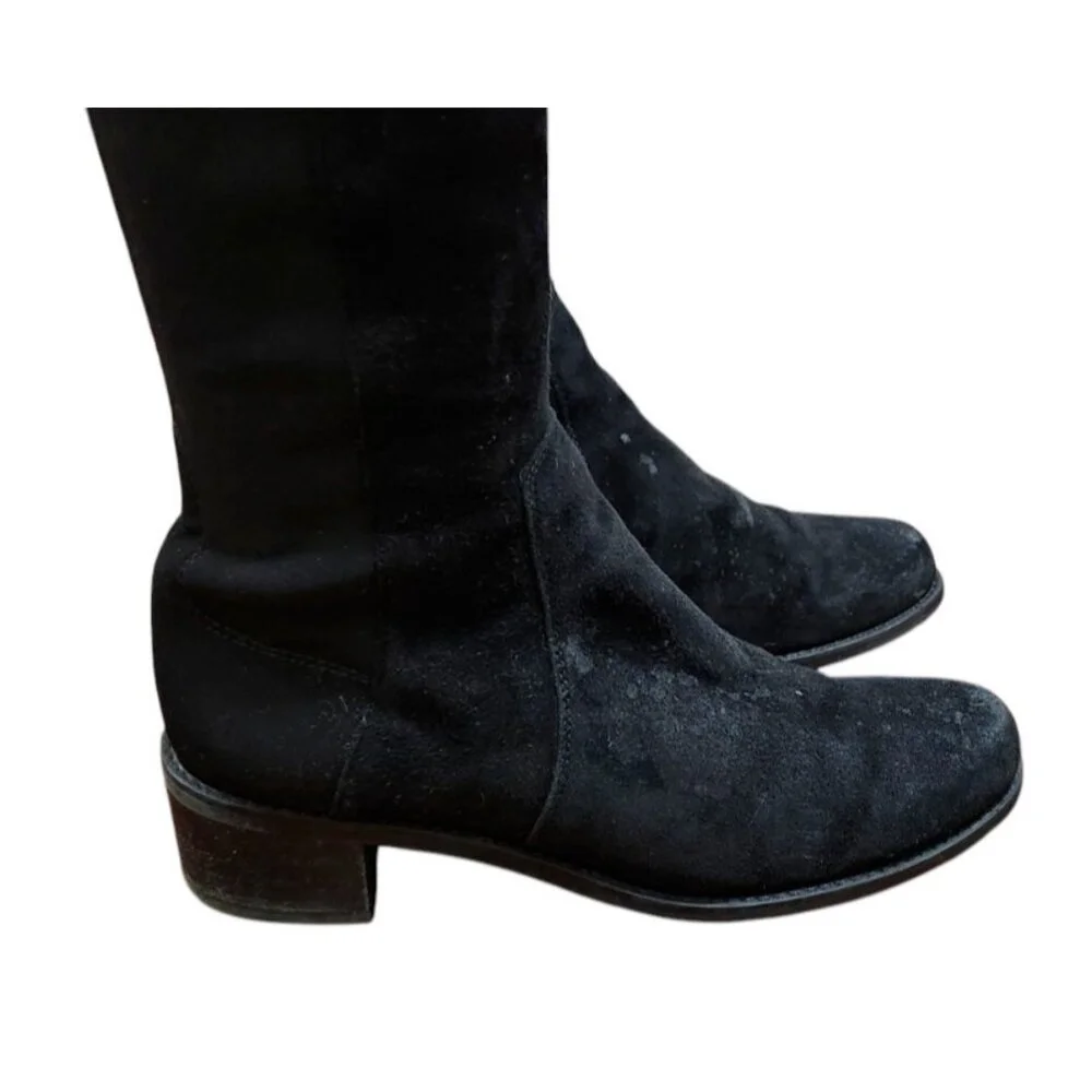 $850 STUART WEITZMAN Reserve Boot OVER THE KNEE SUEDE BOOT BLACK Size 6